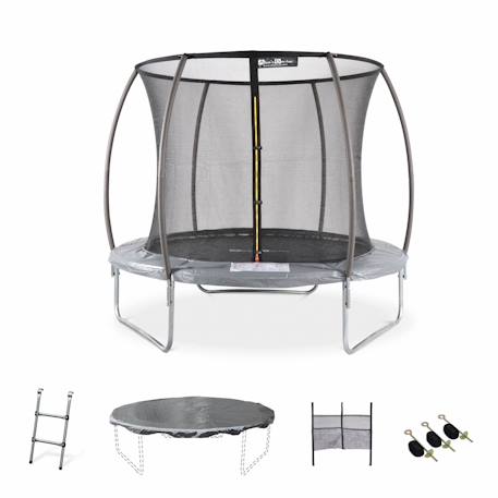 Trampoline rond ø 250cm gris avec accessoires - pluton inner xxl - 2,50 m 250 cm Gris 1 - vertbaudet enfant 
