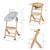 Chaise Haute Évolutive Kinderkraft ENOCK + CALMEE avec Transat Bébé, Assise Réglable, Design Scandinave et Bois de Hêtre Gris 6 - vertbaudet enfant 
