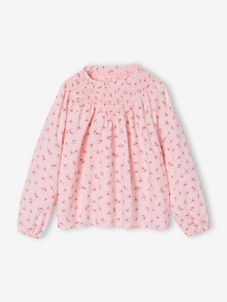 Fille-Chemise, blouse, tunique-Blouse fille manches smockées