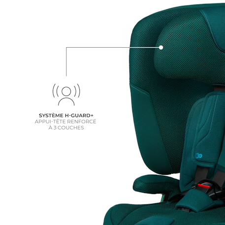 Siège Auto Kinderkraft FIX2GO i-Size avec ISOFIX, SAFERIDE SENSOR, Inclinaison 5 Positions et AIR FLOW Bleu marine+Gris+Noir+Vert 21 - vertbaudet enfant 