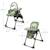Chaise Haute Bébé TUMMIE 2 en 1 avec Fonction Transat, Réglage 7 Hauteurs, Double Plateau et Pliage Compact Beige+Gris+Vert 18 - vertbaudet enfant 