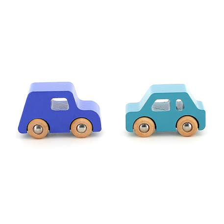 Coffret de 4 voitures en bois city Bleu 4 - vertbaudet enfant 
