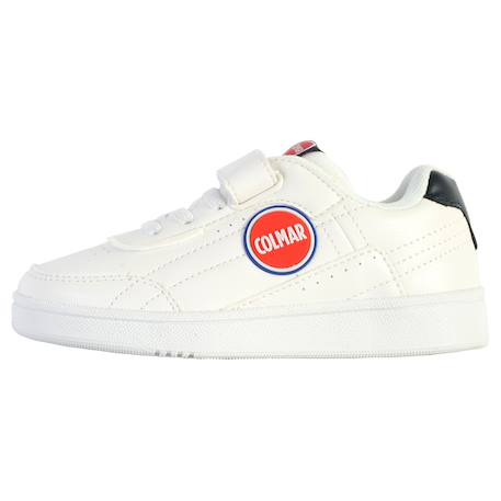 Baskets basses  à scratch Blanc+Blanc - Rouge+Marine 7 - vertbaudet enfant 