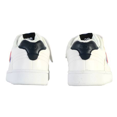 Baskets basses  à scratch Blanc+Blanc - Rouge+Marine 9 - vertbaudet enfant 