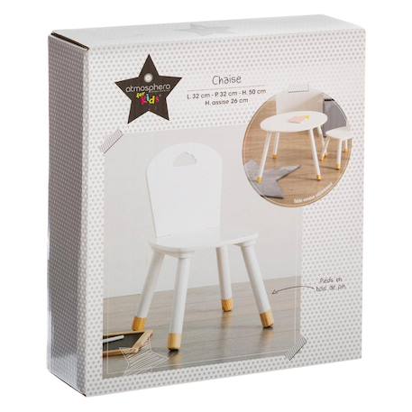 Chaise enfant - douceur Blanc+Blanc - étoile 3 - vertbaudet enfant 