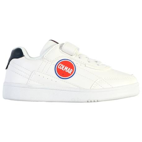 Baskets basses  à scratch Blanc+Blanc - Rouge+Marine 6 - vertbaudet enfant 