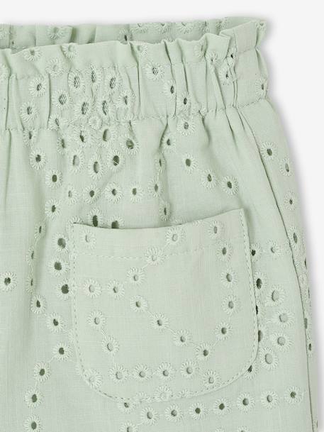 Pantalon bébé fille broderie anglaise vert d'eau 3 - vertbaudet enfant 