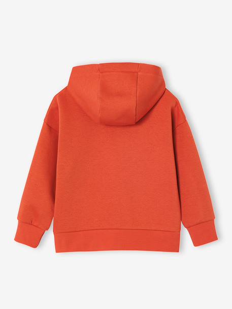 Sweat garçon à capuche motif poitrine bleu pétrole+orange 7 - vertbaudet enfant 