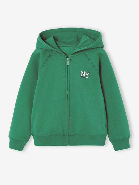 Sweat zippé garçon Basics marine+vert 4 - vertbaudet enfant 