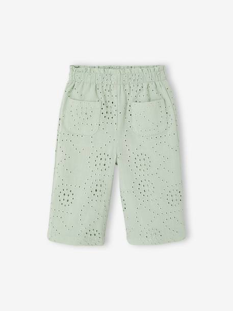 Pantalon bébé fille broderie anglaise vert d'eau 1 - vertbaudet enfant 