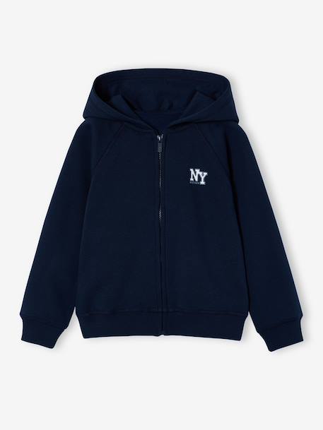 Sweat zippé garçon Basics marine+vert 1 - vertbaudet enfant 