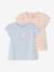Lot 2 T-shirt bébé fille fantaisie bleu clair+rose 1 - vertbaudet enfant 