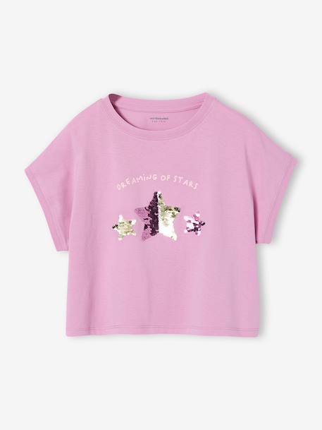 Fille-T-shirt fille motifs sequins