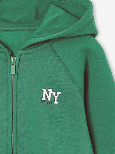 Sweat zippé garçon Basics marine+vert 6 - vertbaudet enfant 