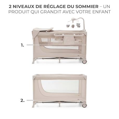 Lit Parapluie 2 en 1, Lit bébé voyage de la naissance jusqu’à 15 kg Beige1+Gris 5 - vertbaudet enfant 