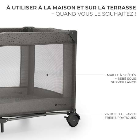 Lit Parapluie 2 en 1, Lit bébé voyage de la naissance jusqu’à 15 kg Dark grey 5 - vertbaudet enfant 