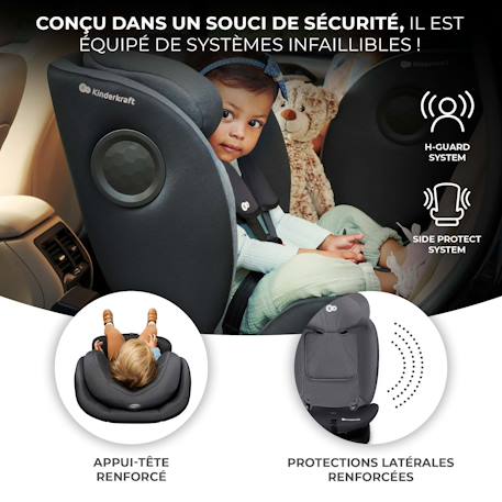 Siege auto i 360 i size pratique et confortable Gris 4 - vertbaudet enfant 