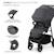 Poussette Canne TRIG 3, Légère, position allongée, pliable, harnais réglables, jusqu'à 25 kg Gris 4 - vertbaudet enfant 