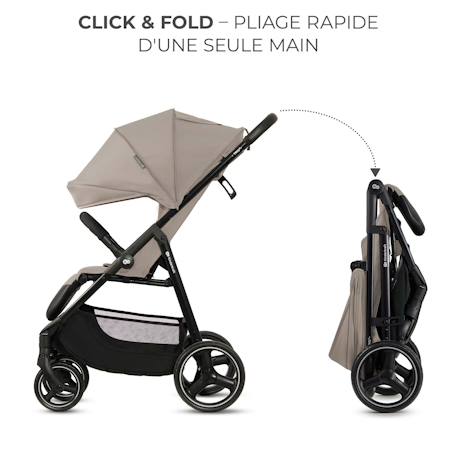 Poussette Canne TRIG 3, Légère, position allongée, pliable, harnais réglables, jusqu'à 25 kg Beige+Gris+Marron+Noir 3 - vertbaudet enfant 