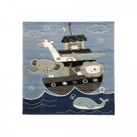 Tapis enfant tissé motif animaux etelda Bleu 6 - vertbaudet enfant 