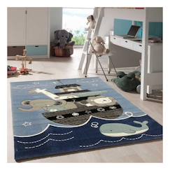 Linge de maison et décoration-Décoration-Tapis-Tapis enfant tissé motif animaux etelda