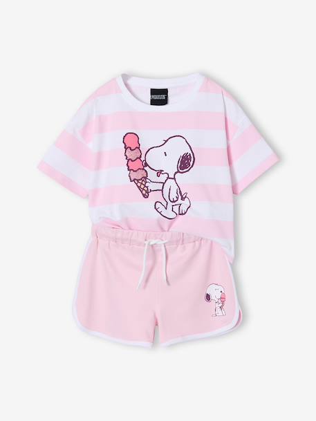 Ensemble fille rayé Snoopy rayé rose 2 - vertbaudet enfant 