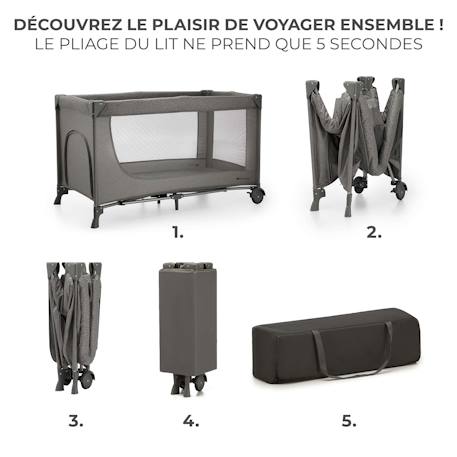 Lit Parapluie 2 en 1, Lit bébé voyage de la naissance jusqu’à 15 kg Dark grey 4 - vertbaudet enfant 