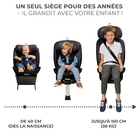 Siege auto i 360 i size pratique et confortable Gris 2 - vertbaudet enfant 
