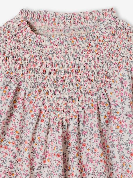 Blouse fille manches smockées écru+rose pâle 5 - vertbaudet enfant 