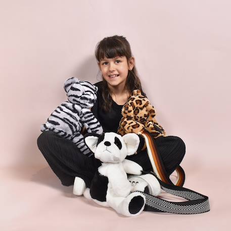 Sac bandoulière peluche Gris+Marron+Noir 6 - vertbaudet enfant 