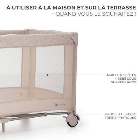 Lit Parapluie 2 en 1, Lit bébé voyage de la naissance jusqu’à 15 kg Beige+Dark grey 5 - vertbaudet enfant 