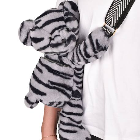 Sac bandoulière peluche Gris+Marron+Noir 3 - vertbaudet enfant 