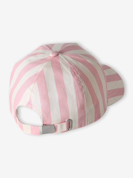 Casquette fille coton rayé rose 3 - vertbaudet enfant 