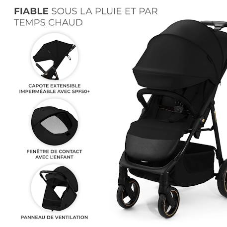 Poussette Canne TRIG 3, Légère, position allongée, pliable, harnais réglables, jusqu'à 25 kg Beige+Gris+Marron+Noir 22 - vertbaudet enfant 