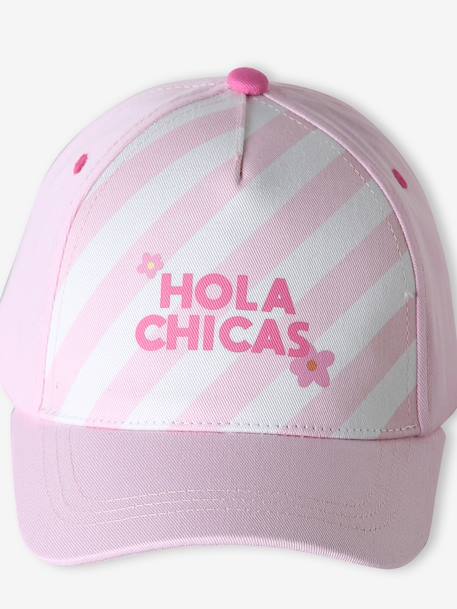 Casquette fille coton 'Hola Chicas' rose 4 - vertbaudet enfant 