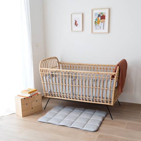 Tapis de parc et jeu - jersey moelleux Flower print+Gold dots print+Piuma ecru+Piuma moka+Stars grizou 24 - vertbaudet enfant 