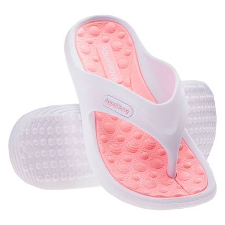 Tongs synthétique ilama Blanc / pêche+Bleu saphir / fuchsia 5 - vertbaudet enfant 