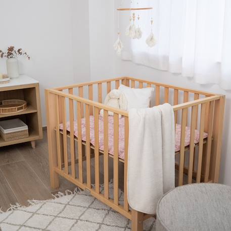 Tapis de parc - jersey moelleux Flower print+Piuma ecru+Piuma moka 4 - vertbaudet enfant 