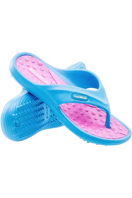 Tongs synthétique ilama Blanc / pêche+Bleu saphir / fuchsia 9 - vertbaudet enfant 