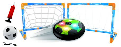 Aerofoot - disque de foot aéroglisseur rechargeable, 2 buts, Pompe et Ballon Gonflable Inclus, Effets Lumineux Blanc 3 - vertbaudet enfant 