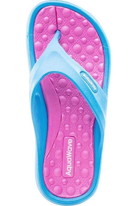 Tongs synthétique ilama Blanc / pêche+Bleu saphir / fuchsia 7 - vertbaudet enfant 