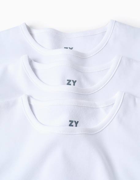 Pack 3 maillots de corps en coton polyester peigné Blanc 3 - vertbaudet enfant 