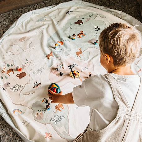 Tapis et sac de rangement worldmap colour Bleu 2 - vertbaudet enfant 