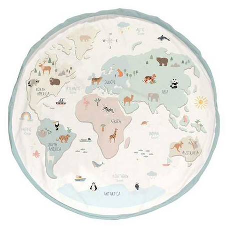 Tapis et sac de rangement worldmap colour Bleu 1 - vertbaudet enfant 