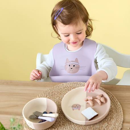 Bol en silicone - tiny team - chat Beige 2 - vertbaudet enfant 