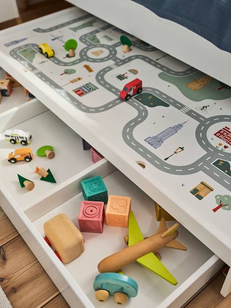 Tiroir de lit enfant circuit de voiture blanc 2 - vertbaudet enfant 