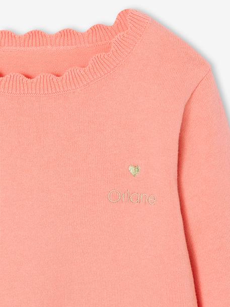 Pull fille personnalisable mandarine+marine+pivoine+vert de gris 4 - vertbaudet enfant 