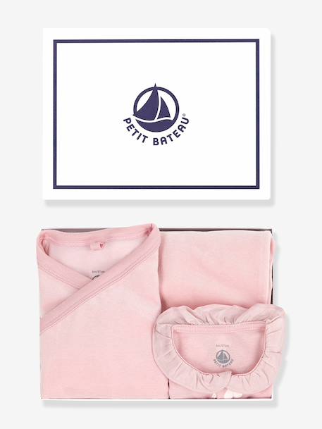 Coffret cadeau ensemble bébé velours 3 pièces rose 4 - vertbaudet enfant 