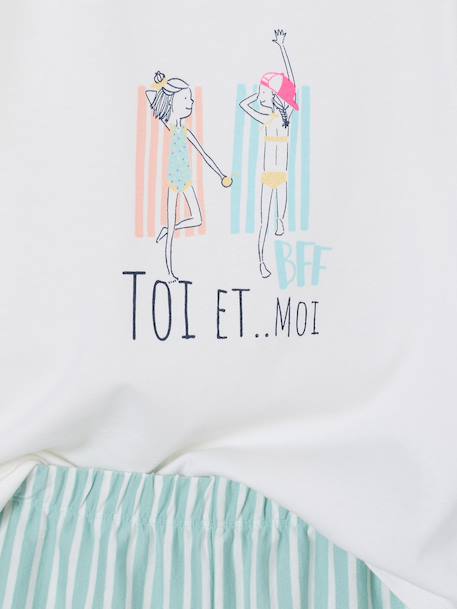 Lot de 2 pyjashort fille écru 10 - vertbaudet enfant 
