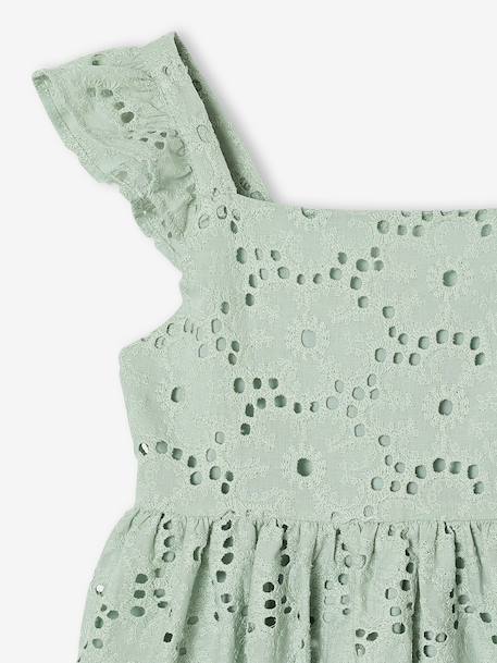 Blouse fille broderie anglaise à volants vert sauge 3 - vertbaudet enfant 